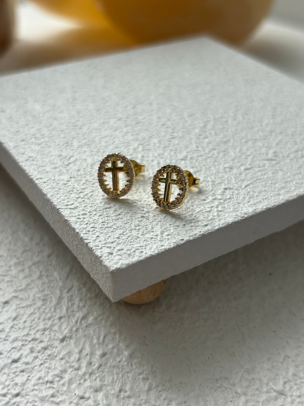 Cross Circle Studs