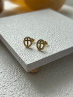 Cross Circle Studs
