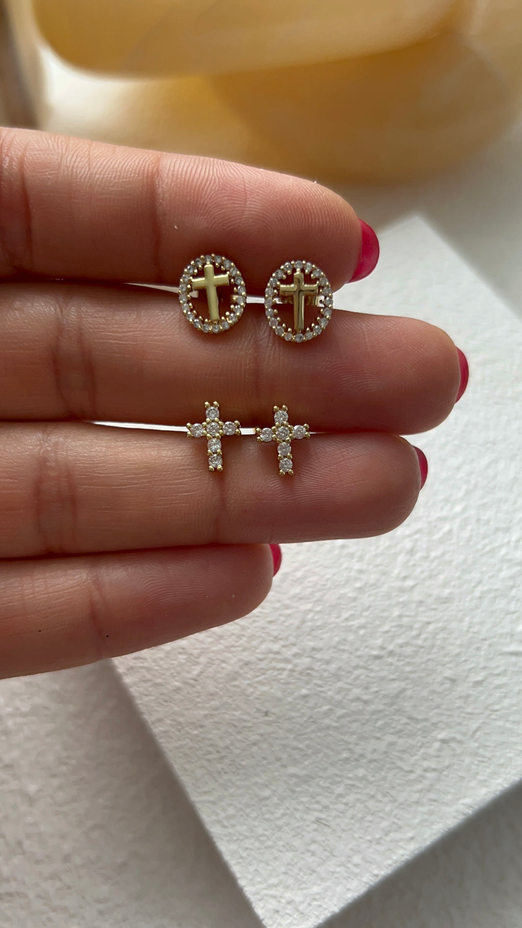 Cross Circle Studs